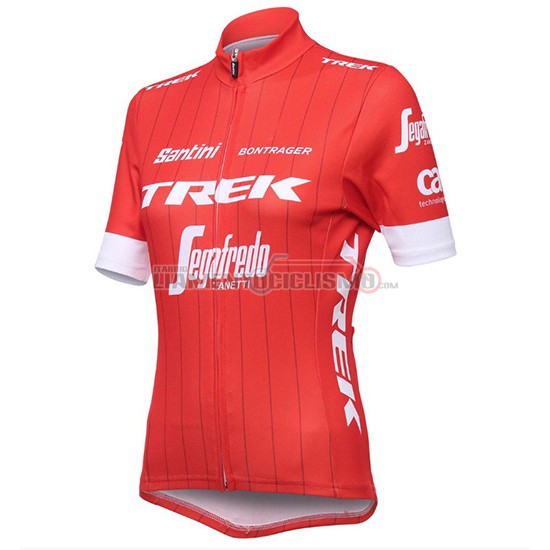 Abbigliamento Ciclismo Donne Trek Segafredo Manica Corta 2018 Rosso